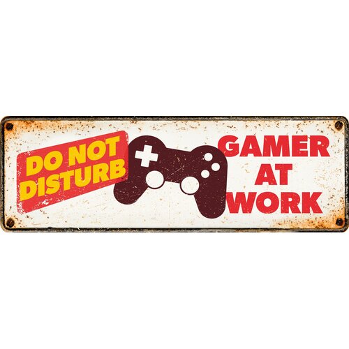 Metalen bord Gamer At Work Do Not Disturb 27x9 cm