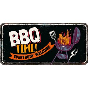 Metalen bord BBQ Time Everybode Welcome 31,8x15,2 cm Metalen bord BBQ Time Everybode Welcome 31,8x15,2 cm