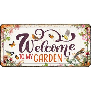 Metalen bord Welcome To My Garden 31,8x15,2 cm Metalen bord Welcome To My Garden 31,8x15,2 cm