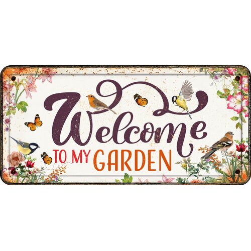 Metalen bord Welcome To My Garden 31,8x15,2 cm Metalen bord Welcome To My Garden 31,8x15,2 cm