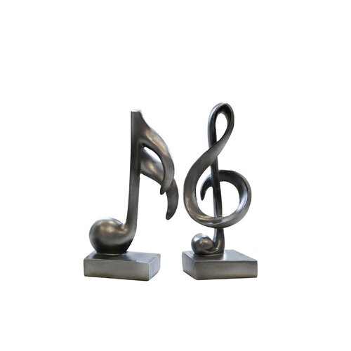 Set van muzieksleutel en muzieknoot sculptuur Set van muzieksleutel en muzieknoot sculptuur