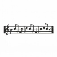Wandhaak muzieknoten kapstok-music-zwart