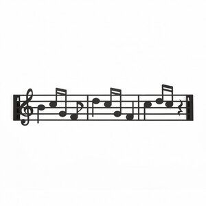 Wandhaak muzieknoten kapstok-music-zwart