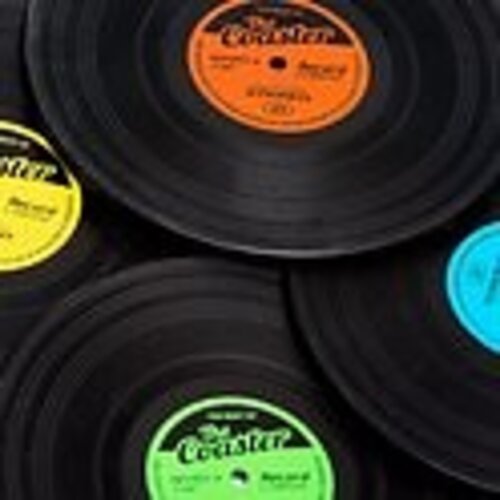 Set van 4 Vinyl Silicone onderzetters in de vorm van een elpee