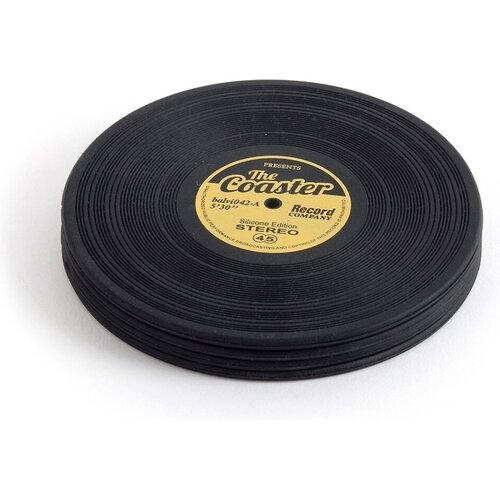 Set van 4 Vinyl Silicone onderzetters in de vorm van een elpee