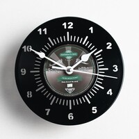 Vinyl bureauklok Party Around the Clock Zwart