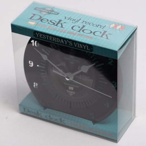 Vinyl Party Around the Clock Vinylplaat bureauklok zwart label Vinyl Party Around the Clock Vinylplaat bureauklok zwart label