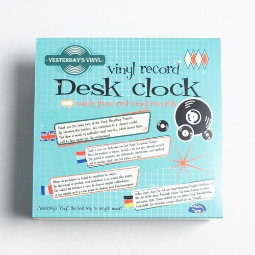 Vinyl Party Around the Clock Vinylplaat bureauklok zwart label Vinyl Party Around the Clock Vinylplaat bureauklok zwart label