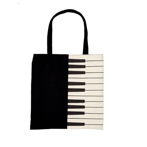 Muziek Shopper met pianotoetsen in combinatie met goudborduurwerk Muziek Shopper met pianotoetsen in combinatie met goudborduurwerk