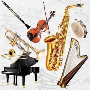 Music instruments Papierservietten 33 x 33 cm Music instruments Papierservietten 33 x 33 cm