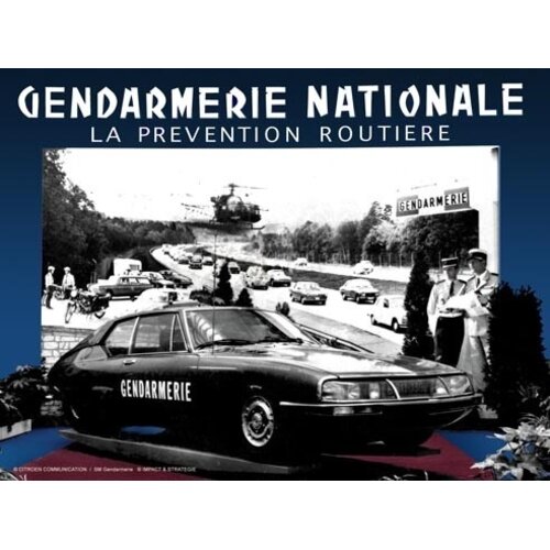 Citroën Citroën SM Gendarmerie Nationale metalen wandplaat 30x40 cm Citroën Citroën SM Gendarmerie Nationale metalen wandplaat 30x40 cm