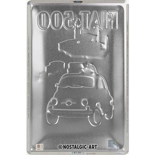 Fiat Fiat 500 Discover new adventures metalen wandbord 20x30 cm Fiat Fiat 500 Discover new adventures metalen wandbord 20x30 cm