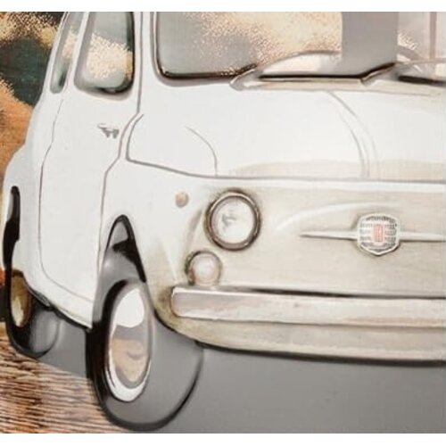 Fiat Fiat 500 Discover new adventures metalen wandbord 20x30 cm Fiat Fiat 500 Discover new adventures metalen wandbord 20x30 cm