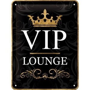 Vip Lounge Wandschild aus Metall mit Relief Vip Lounge Wandschild aus Metall mit Relief