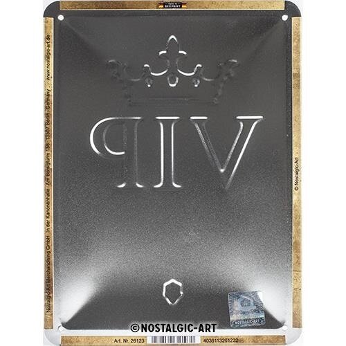 Vip Lounge metalen wandplaat in reliëf 15 x 20 cm