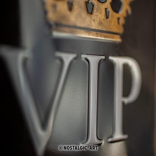 Vip Lounge metalen wandplaat in reliëf 15 x 20 cm