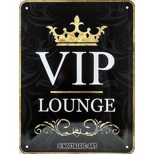 Vip Lounge metalen wandplaat in reliëf 15 x 20 cm