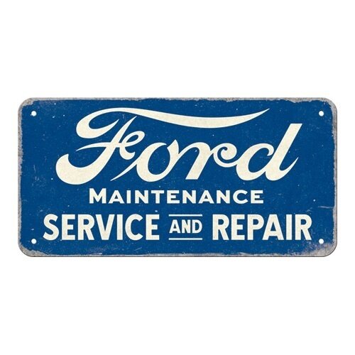 Ford Ford Service & Repair metalen hangend bordje 10x20 cm Ford Ford Service & Repair metalen hangend bordje 10x20 cm