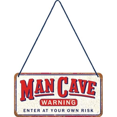 Man Cave Warning metalen wandbord 10x20 cm Man Cave Warning metalen wandbord 10x20 cm