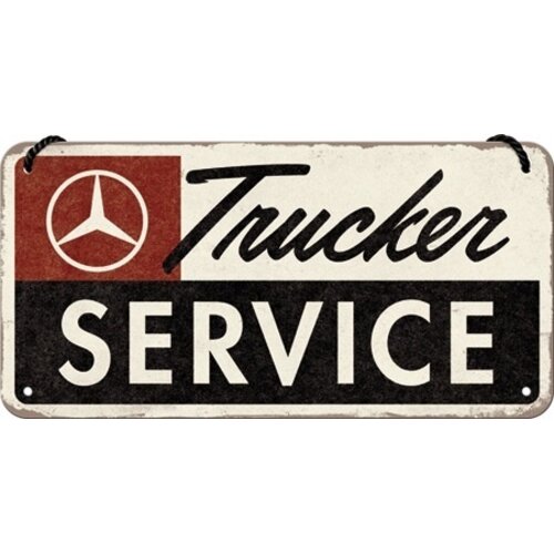 Mercedes Mercedes Daimler Trucker Service metalen hangbord 10x20 cm Mercedes Mercedes Daimler Trucker Service metalen hangbord 10x20 cm