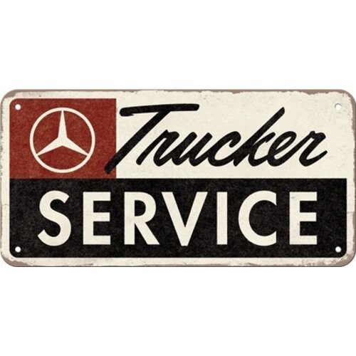 Mercedes Mercedes Daimler Trucker Service metalen hangbord 10x20 cm Mercedes Mercedes Daimler Trucker Service metalen hangbord 10x20 cm