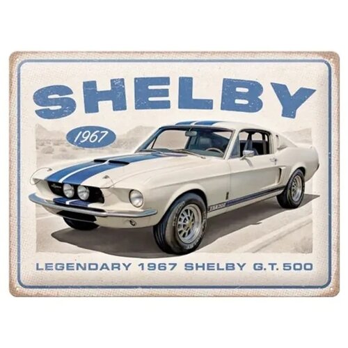 Ford Ford Mustang Shelby - 1967 GT500 metalen wandplaat 30x40 cm Ford Ford Mustang Shelby - 1967 GT500 metalen wandplaat 30x40 cm