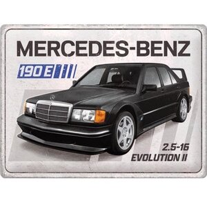 Mercedes Mercedes 190 E 2.5-16 Evolution II Metallwandteller 30x40 cm