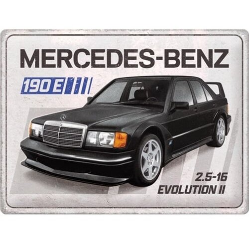 Mercedes Mercedes 190 E 2.5-16 Evolution II metalen wandplaat 30x40 cm Mercedes Mercedes 190 E 2.5-16 Evolution II metalen wandplaat 30x40 cm
