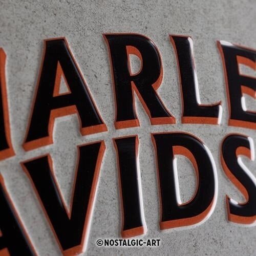 Harley Davidson Harley Davidson modellen metalen wandbord in reliëf 30 x 40 cm Harley Davidson Harley Davidson modellen metalen wandbord in reliëf 30 x 40 cm