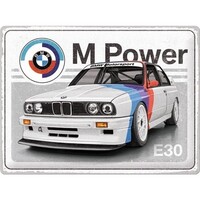 BMW Motorsport M Power E30 metalen wandplaat 30x40 cm