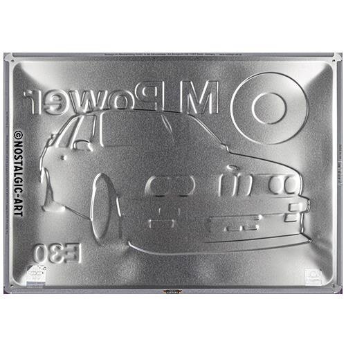 BMW BMW Motorsport M Power E30 metalen wandbord in reliëf 30 x 40 cm