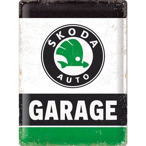 Skoda - Garage Green metalen bord 30x40 cm Skoda - Garage Green metalen bord 30x40 cm