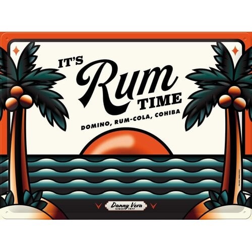 Danny Vera RUM Time metalen bord 30x40 cm Danny Vera RUM Time metalen bord 30x40 cm