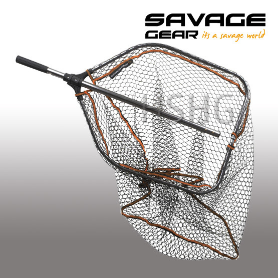 Savage Pro Folding Rubber Schepnet - Hengelsport Gooi