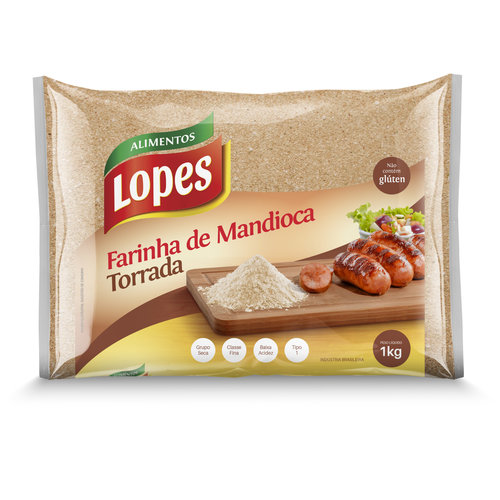 Lopes Farinha  de Mandioca Torrada - Lopes 1kg