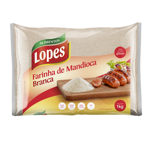 Lopes Farinha de Mandioca Branca Fina Lopes 1kg