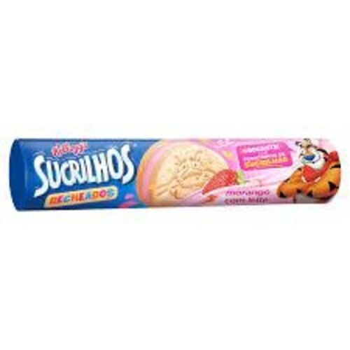 Sucrilhos Biscoito Recheio Morango com leite - Sucrilhos 110g Sucrilhos Biscoito Recheio Morango com leite - Sucrilhos 110g