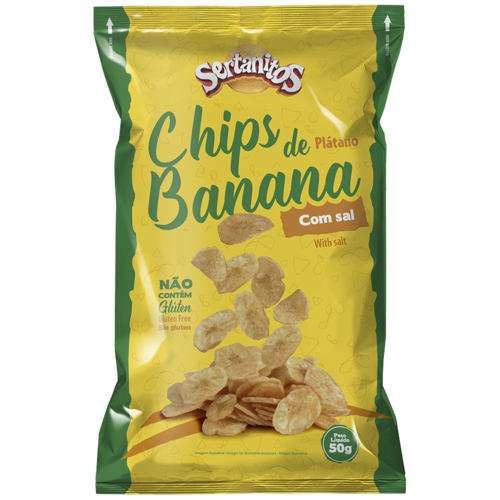 Sertanitos Banana Chips com Sal - Sertanitos 50g Sertanitos Banana Chips com Sal - Sertanitos 50g