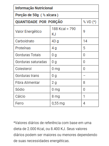 tbl Nutricional Flocäo de Milho