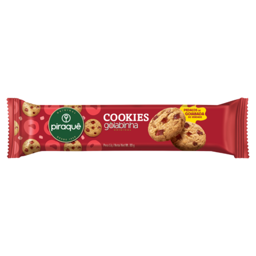 Piraque Biscoito Cookies Goiabinha Piraque 80g Piraque Biscoito Cookies Goiabinha Piraque 80g