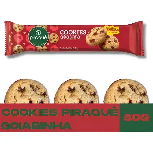 Piraque Biscoito Cookies Goiabinha Piraque 80g