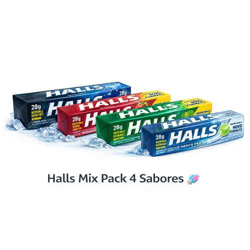 Adams Halls Mix Pack 4 Sabores 112g – Pastilhas de Mentol