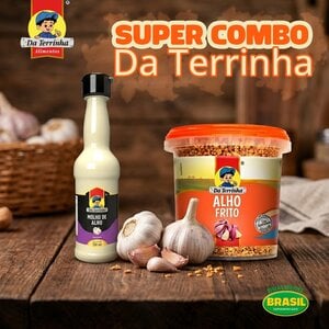 Da Terrinha Combo Alho Frito 90g + Molho de Alho 150ml