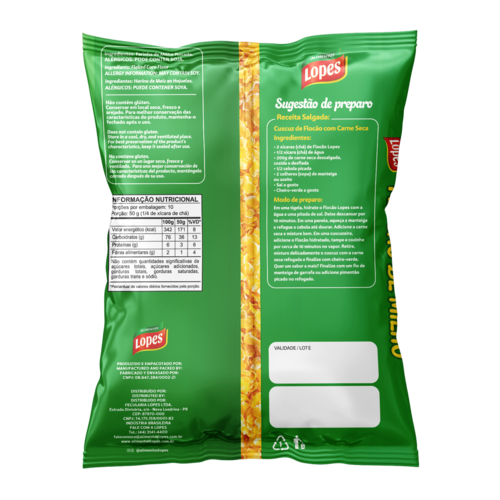 Lopes Flocão de Milho Lopes 500g Lopes Flocão de Milho Lopes 500g