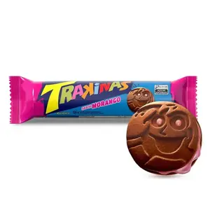 Trakinas Biscoito Trakinas Recheado Morango 126g Trakinas Biscoito Trakinas Recheado Morango 126g