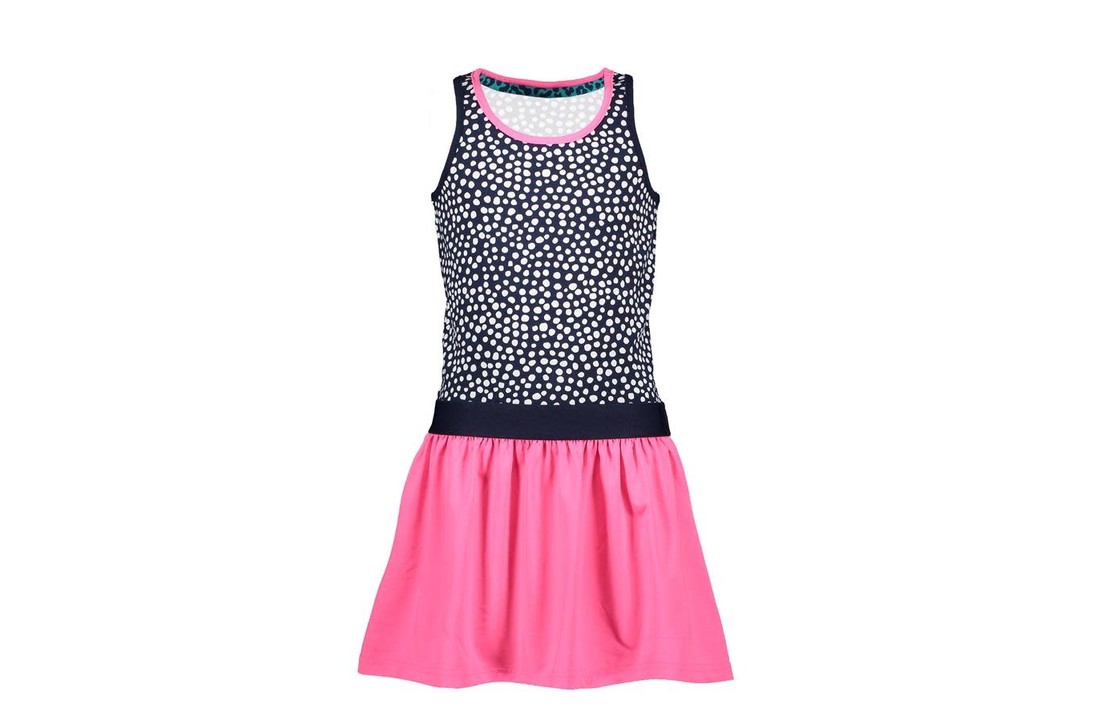 Jurk blauw/roze 5841