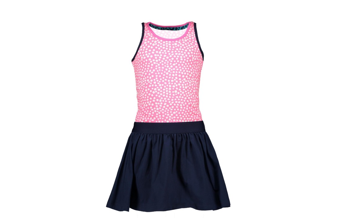 Jurk blauw/roze 5841