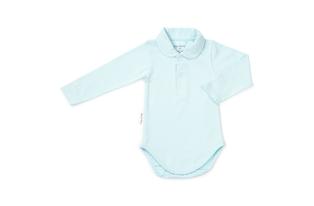 Polo Romper Frogs&Dogs Light Blue