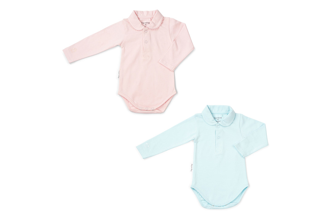 Polo Romper Frogs&Dogs Light Blue