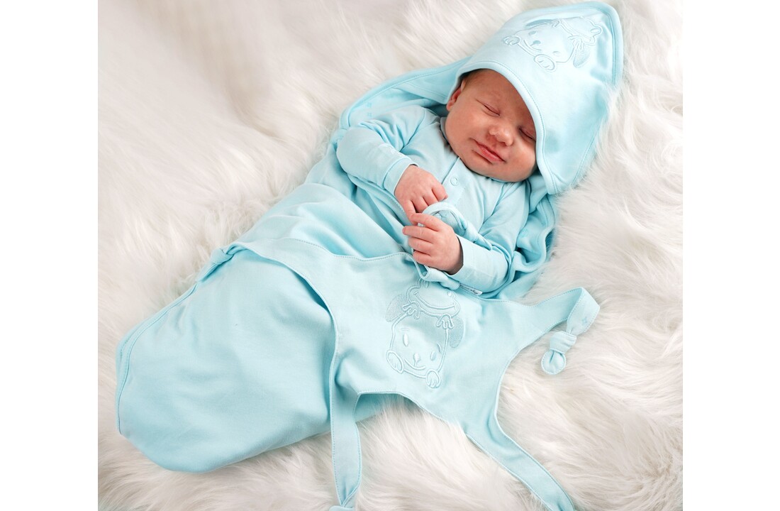 Polo Romper Frogs&Dogs Light Blue